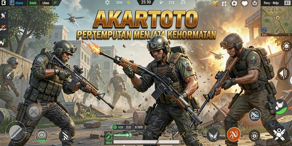 Gameplay intens dalam pertempuran AKARTOTO Battle Royale.