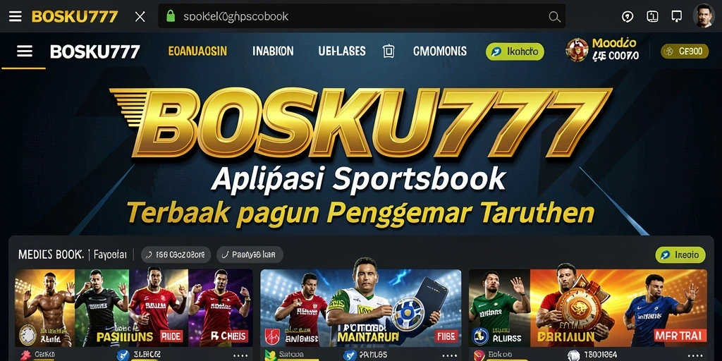 Screenshot utama BOSKU777 menampilkan antarmuka taruhan olahraga yang menarik dan informatif.