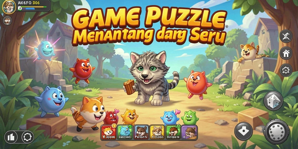 Screenshot D06 menampilkan gameplay menantang dalam game Puzzle.