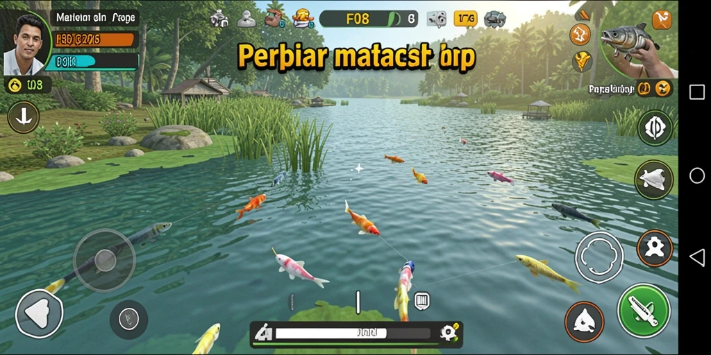 Tangkapan ikan besar dalam gameplay F08 yang mengasyikkan.