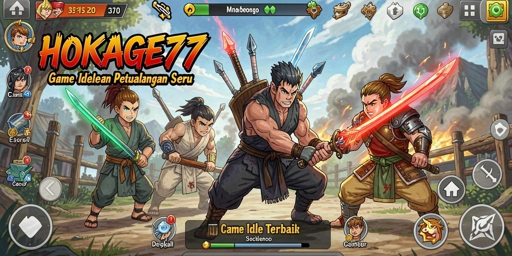 Screenshot HOKAGE77 menampilkan aksi seru gameplay Idle.