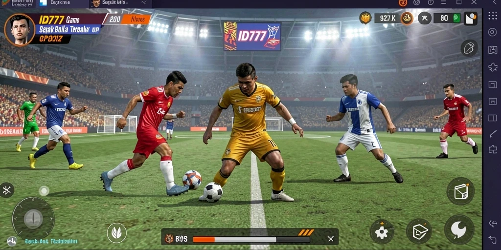 Tampilan gameplay ID777 yang memukau dalam pertandingan sepak bola.