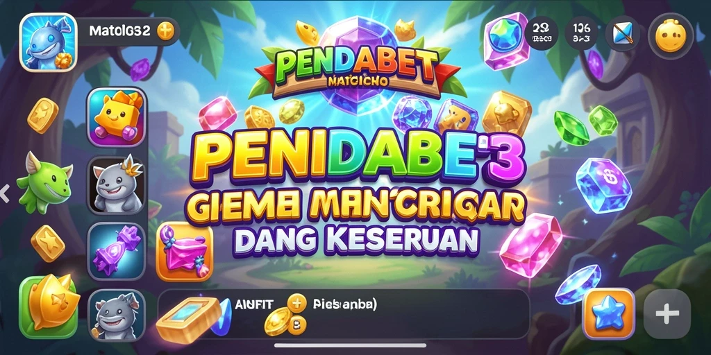 Screenshot gameplay PENIDABET menampilkan tindakan mencocokkan permata yang seru.