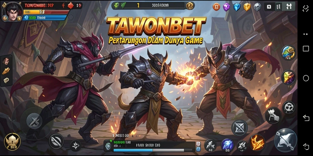 Screenshot gameplay pertarungan intens di TAWONBET.