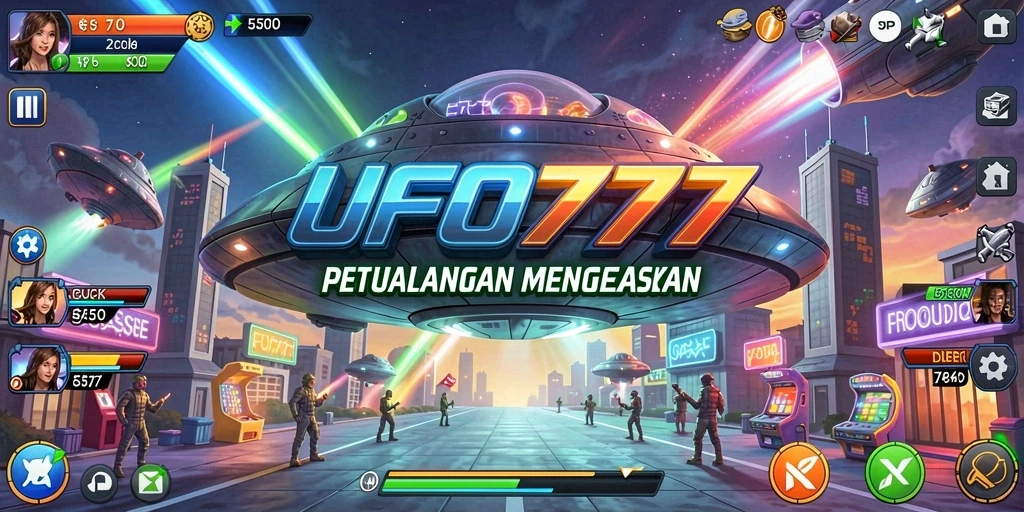 Tampilan gameplay <strong>UFO777</strong> yang menantang dan penuh warna.
