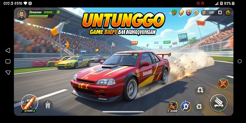 Gameplay balap seru dalam UNTUNGGO dengan grafis menawan.